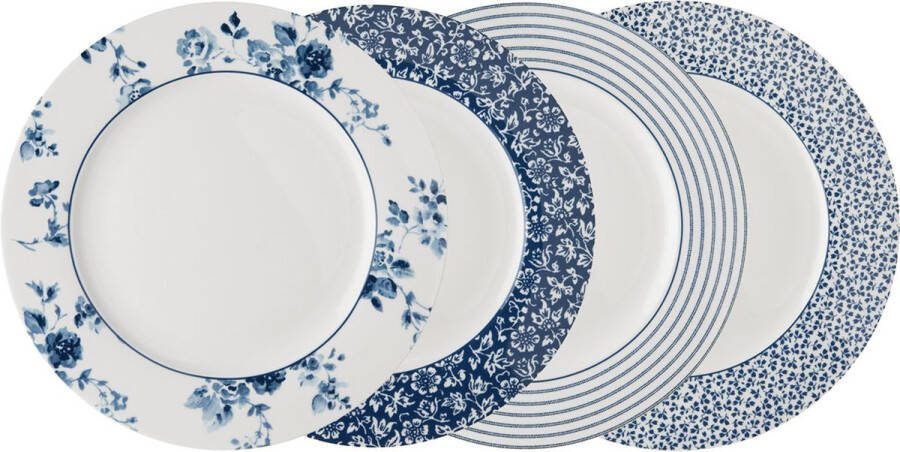 Laura Ashley Blueprint Collectables Borden set van 4 Dinerborden Ø 26cm Assorti Kerst Servies Borden