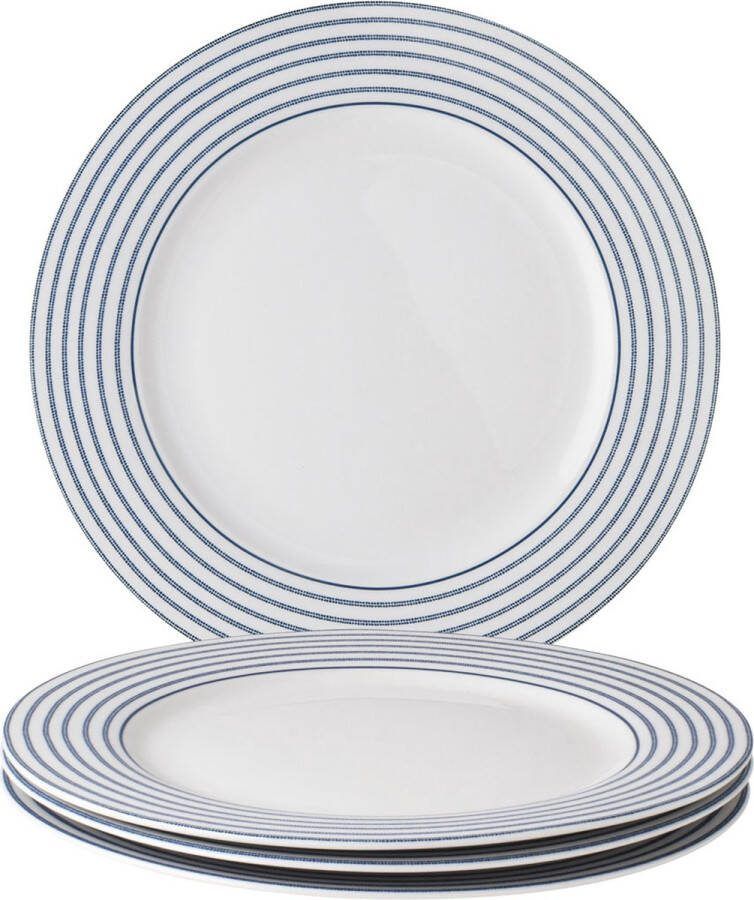 Laura Ashley Blueprint Collectables Borden set van 4 Dinerborden Ø 26cm Candy Stripe Kerst Servies Borden