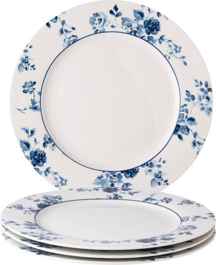 Laura Ashley Blueprint Collectables Borden set van 4 Dinerborden Ø 26cm China Rose Kerst Servies Borden