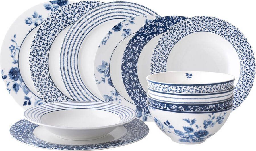Laura Ashley Blueprint Collectables Giftset 12 Delig Dinnerset Kerst Servies