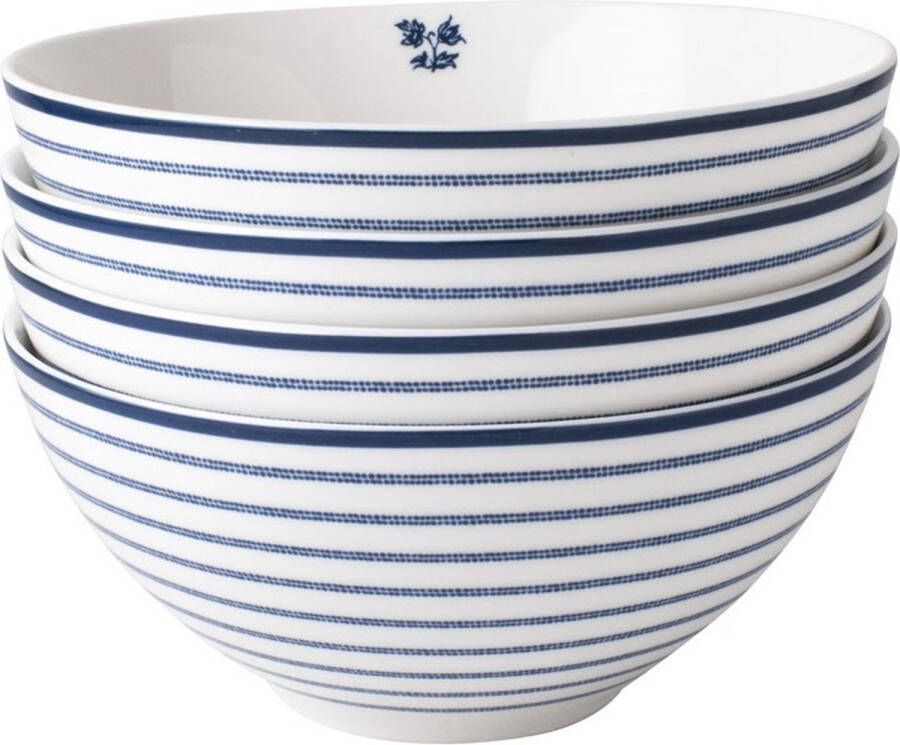 Laura Ashley Blueprint Collectables Kommen set van 4 Schaaltjes Ø16cm Candy Stripe