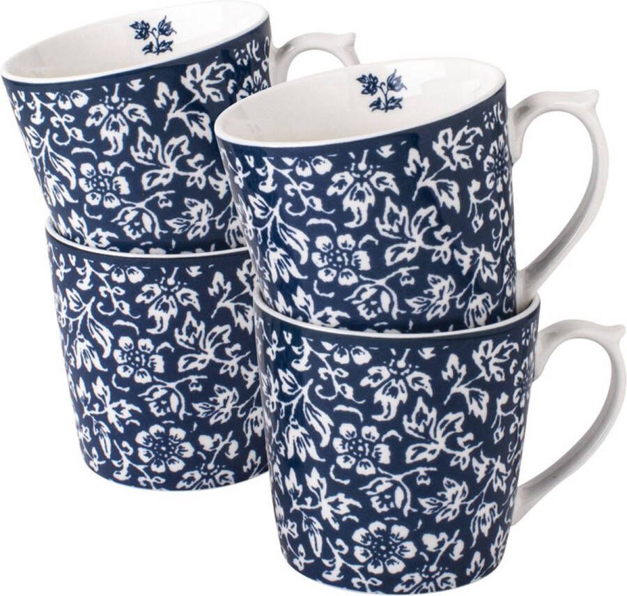 Laura Ashley Blueprint Collectables Mokken set van 4 Sweet Alyssum 32 cl