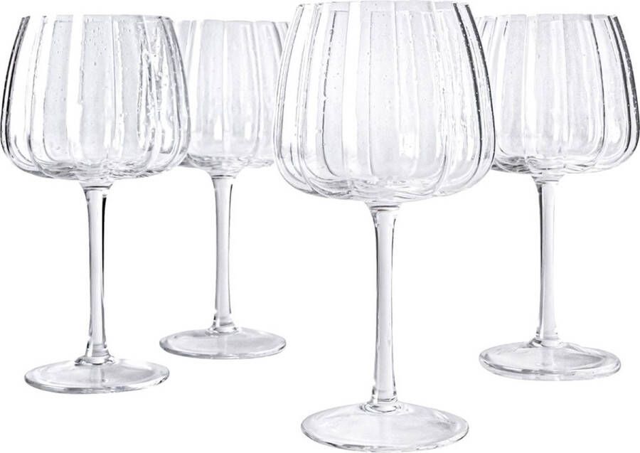 Laura Ashley Glass Collectables Gin tonic glazen set van 4 Cocktail glazen Mondgeblazen Helder 52 cl
