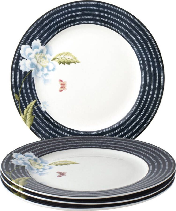 Laura Ashley Heritage Collectables Borden set van 4 Ø 20cm Midnight Candy Stripe