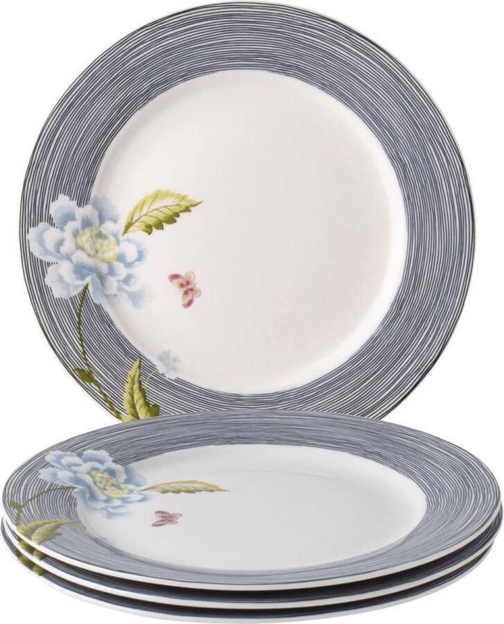 Laura Ashley Heritage Collectables Borden set van 4 Ø 20cm Midnight Pinstripe