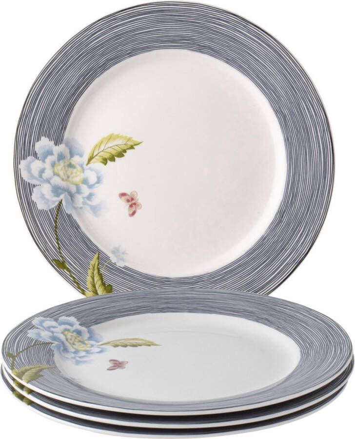 Laura Ashley Heritage Collectables Borden set van 4 Ø 20cm Midnight Pinstripe