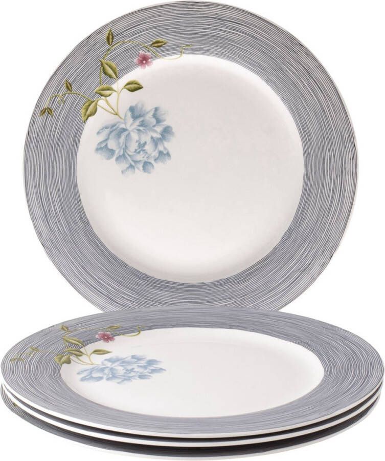 Laura Ashley Heritage Collectables Borden set van 4 Dinerborden Ø 26cm Midnight Pinstripe