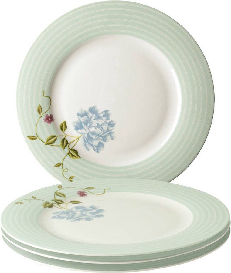 Laura Ashley Heritage Collectables Borden set van 4 Dinerborden Ø 26cm Mint Candy Stripe