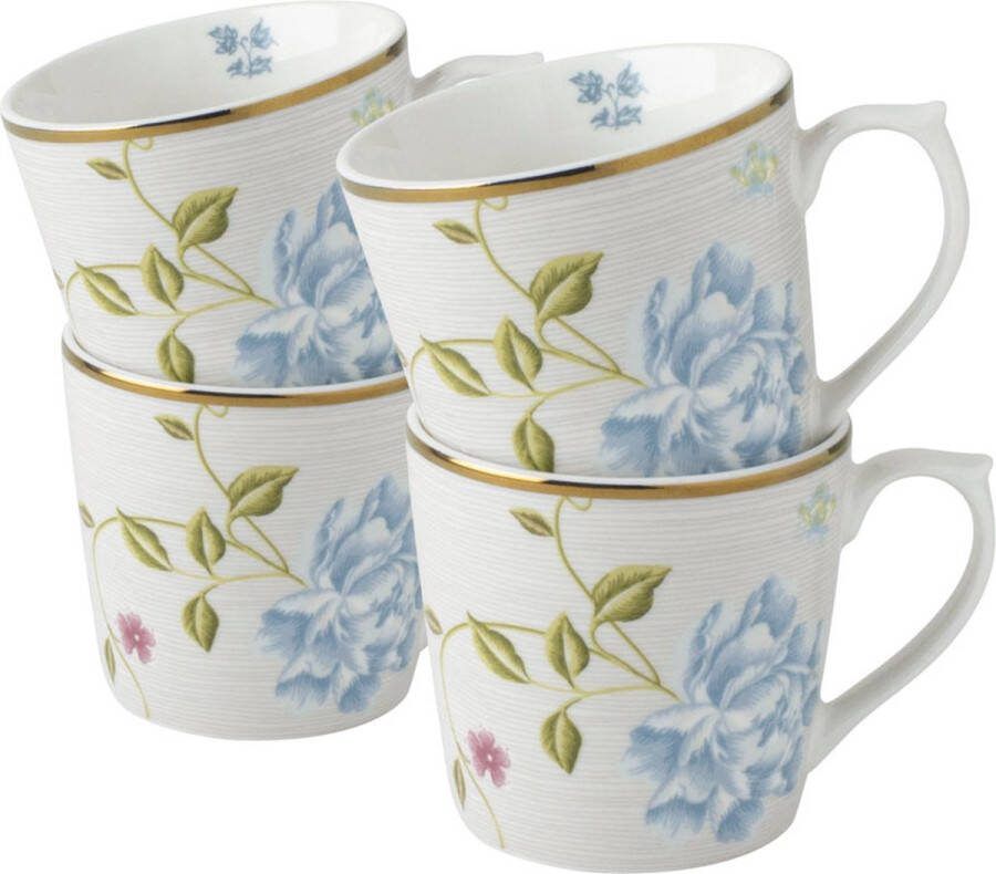 Laura Ashley Heritage Collectables Mokken set van 4 Cobblestone Pinstripe 32 cl