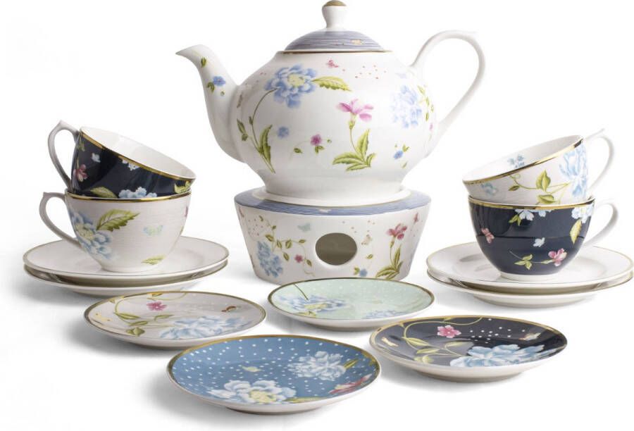 Laura Ashley Heritage Collectables Serviesset Thee Servies 14 Delig New bone Porselein