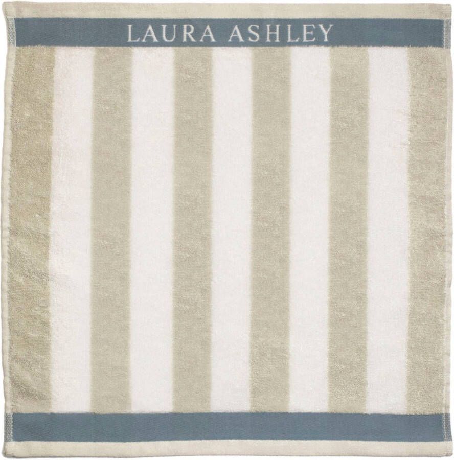 Laura Ashley keukendoek Cobblestone Stripe beige wit 50 x 50 cm
