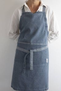 Laura Ashley Kitchen Linen Collectables Schort Blauw Wild Clematis 78x85cm Schorten voor vrouwen
