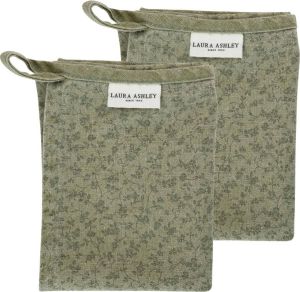 Laura Ashley Kitchen Linen Collectables Set 2 Theedoeken Wild Clematis Sage