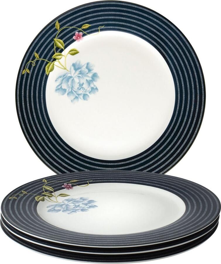Laura Ashley Heritage Collectables Borden set van 4 Dinerborden Ø 26cm Midnight Candy Stripe
