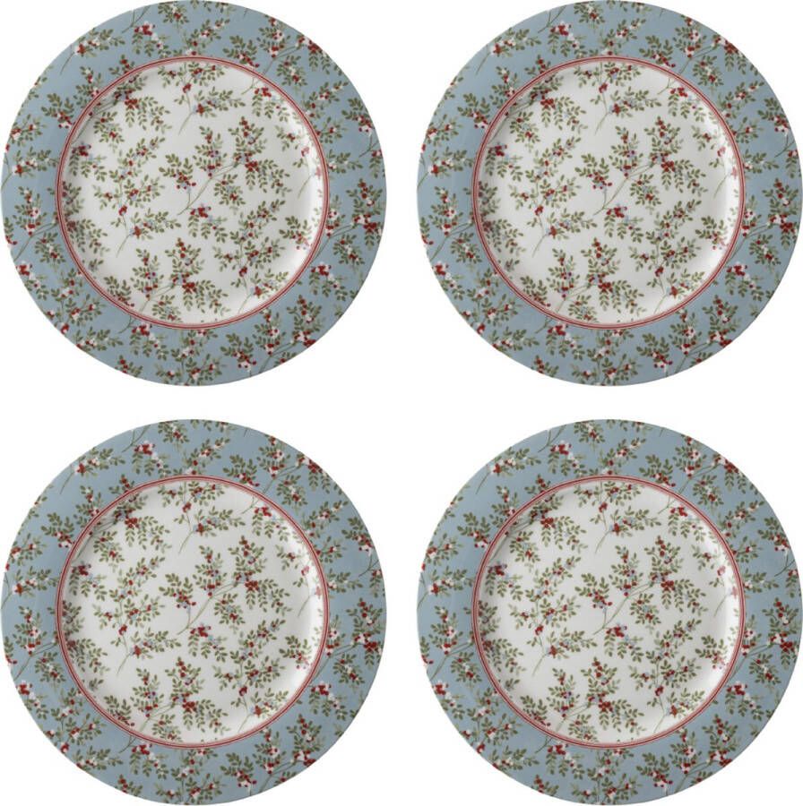 Laura Ashley Stockbridge Collectables Bordenset 4 persoons servies Kerst servies Geschenkverpakking Ø 23 cm Ontbijtborden