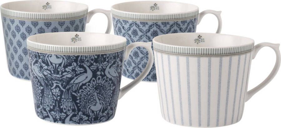 Laura Ashley Tea Collectables Mokken set van 4 Geschenkverpakking Laag Assorti 30 cl