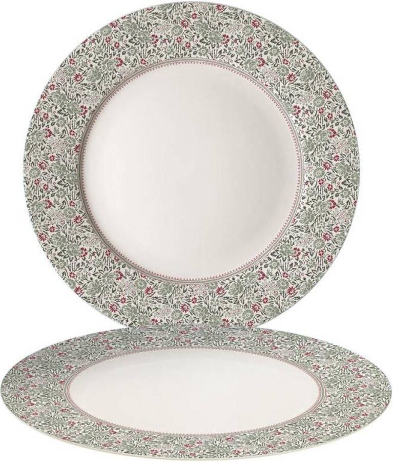 Laura Ashley Set van 2 ontbijtborden in giftbox Wild Clematis Collectables (Ø23 cm)