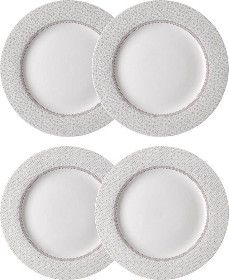 Laura Ashley Set van 4 dinerborden 26cm 2 verschillende designs in giftbox Wild Clematis Collectables