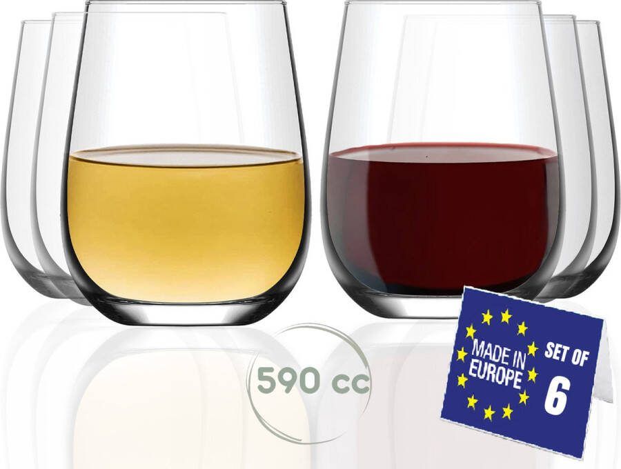 Lav Gaia Set van 6 wijnglazen cocktailglazen 6 x 590cc