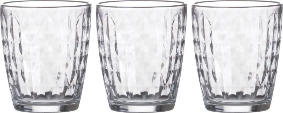 LAV water drinkglazen Artemis gedecoreerd glas 3x stuks 340 ml Drinkglazen