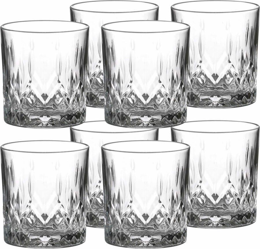 LAV whisky water drinkglazenA Odin gedecoreerd glas 8x stuks 330 ml Drinkglazen