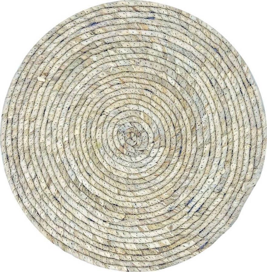 Lavandoux Zeegras Placemats Rond Bohemian ø40cm Naturel Set van 4