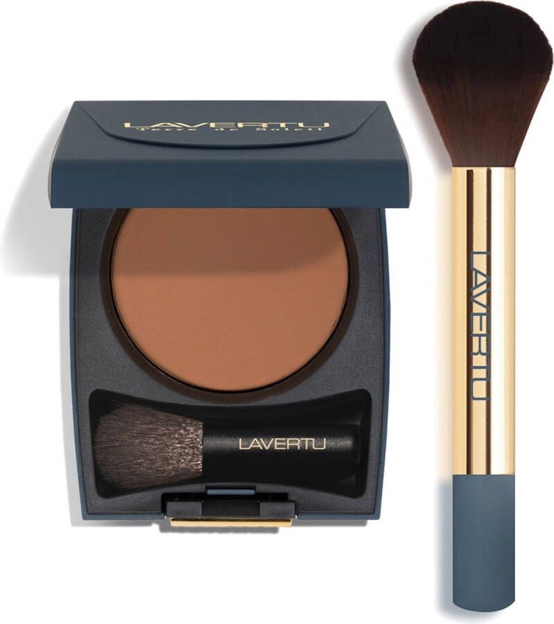 Lavertu Cosmetics Bronzer Terre de Soleil Set kleur 01 donker met grote brush- & bronzer kwast Baked Bronzer Make-up Set