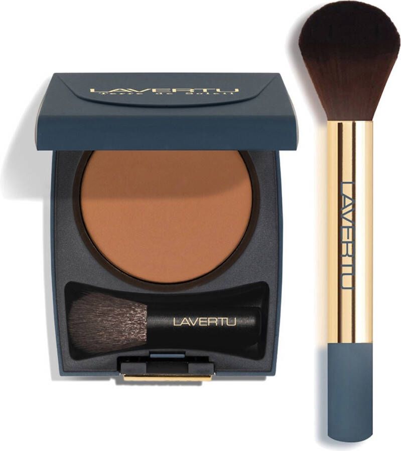 Lavertu Cosmetics Bronzer Terre de Soleil Set kleur 02 medium met grote brush- & bronzer kwast Baked Bronzer Make-up Set