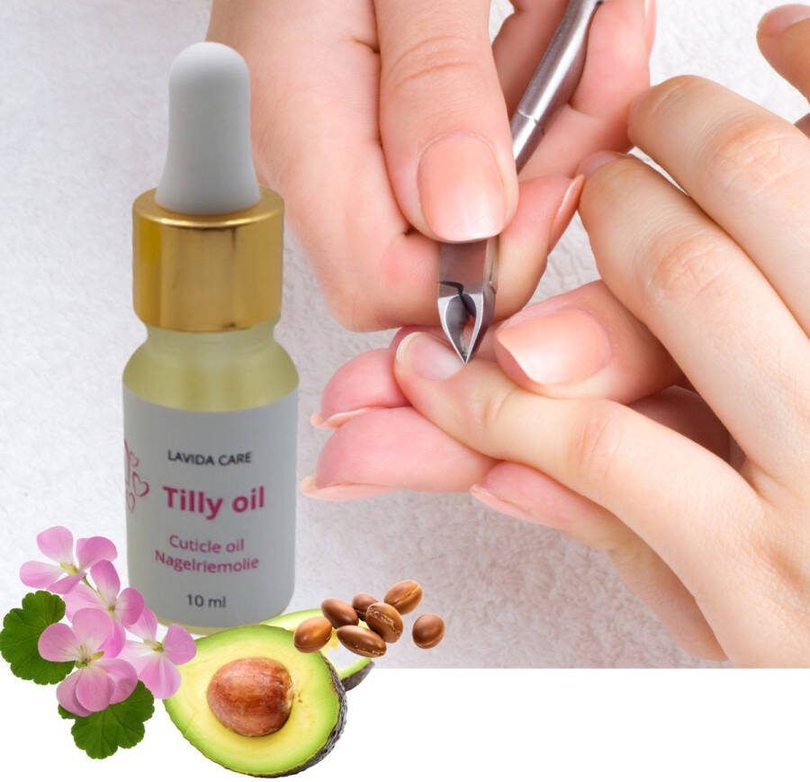 Lavida Care Nagelriemolie Tilly Cuticle Oil Puur & natuurlijke olie Verzacht de nagelriemen Herstelt de nagels 10 ml Met avocado geranium arganolie
