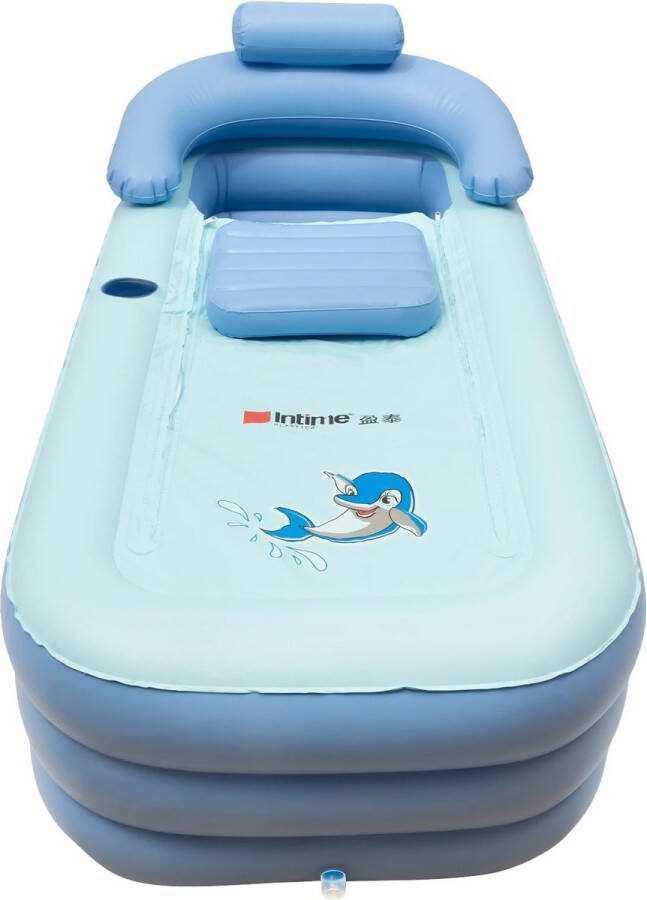 LaVida Opblaasbare badkuip 140x76x40cm max 90 kg Zwembad Ligbad Baby Zwembad Afdekbaar Waterafvoer