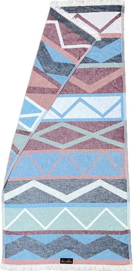 Lazyellow Hamamdoek Classic handdoek kwaliteit eigen uniek & kleurrijk design 90x180 cm geweven patroon groot strandlaken sauna