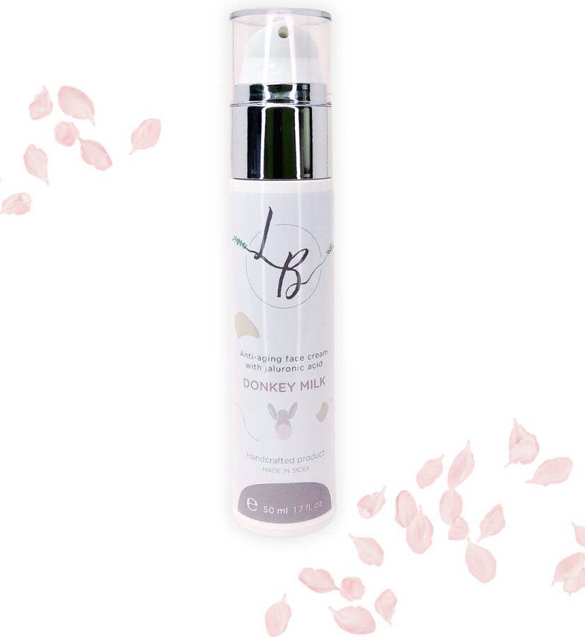 LB Cosmetic Products LB Anti-aging Face Cream Gezichtsverzorging Met Ezelinnenmelk Q-10 & Hyaluronzuur Huidverbetering Psoriasis & Eczeem- 50 ml