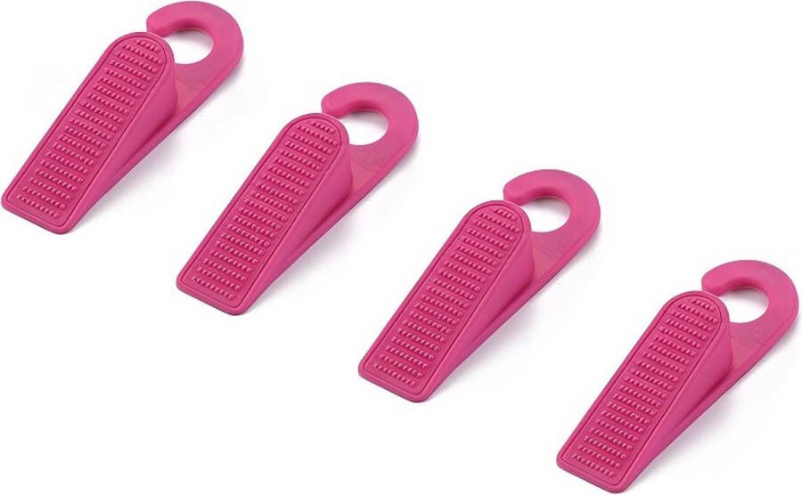 LB Deurstopper Rubber Winddichte Deurstop Creatieve Huishoudelijke Kinderpreventie voorkomen knijpende deurstop opvangbare deurstopper (Set van 4) Roze
