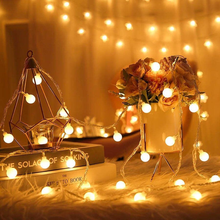 LB Partylights tuinverlichting 40 stuks LED Lichtsnoer Lampjes Slinger Connector tot 6 meter lang! Warm Wit Licht Kerstverlichting – Feestverlichting Geschikt voor binnen en buiten
