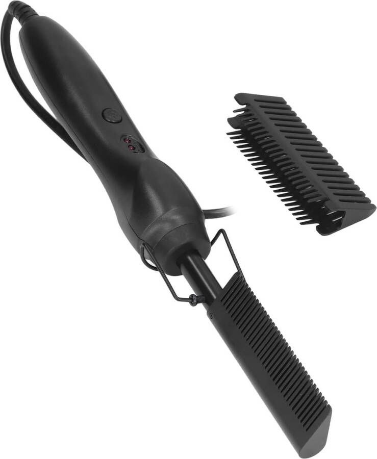 LB Professionele wonderkam stijltang keramische haar- en stij orstel voor het krullen gladmaken kammen en stylen van het haar hot heat comb hair straightener voor dames en vrouwen (zwart)