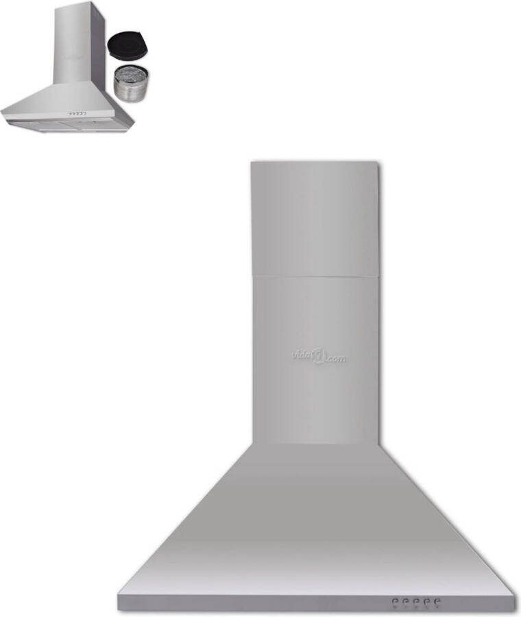 LBB Afzuigkap 60 cm -Onderbouw Afzuigkappen Met koolstoffilter Schuin Zilver