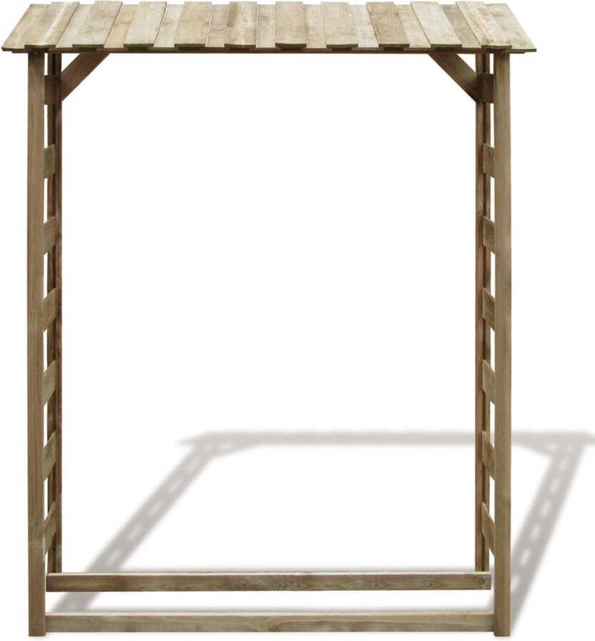 LBB Brandhoutrek Houtopslag 150x44x176cm ( BxHxD) Bruin- Hout- Haardhout opslag – Haardhoutrek Buiten