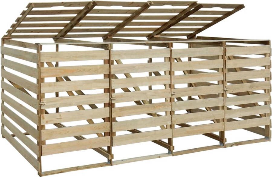 LBB Kliko ombouw 4 Afvalbakken Containerombouw Zwart Containerberging Hout