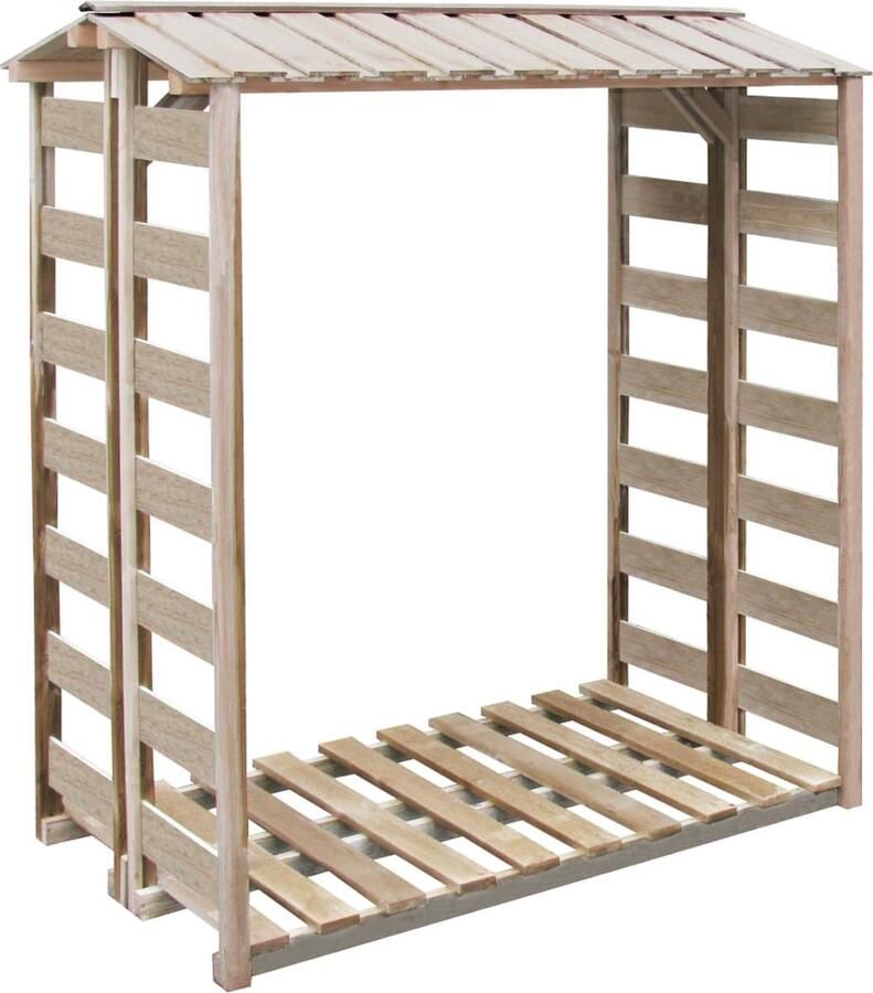 LBB Brandhoutrek Houtopslag 150x44x176cm( BxHxD) Bruin Hout Haardhout opslag – Haardhoutrek Buiten