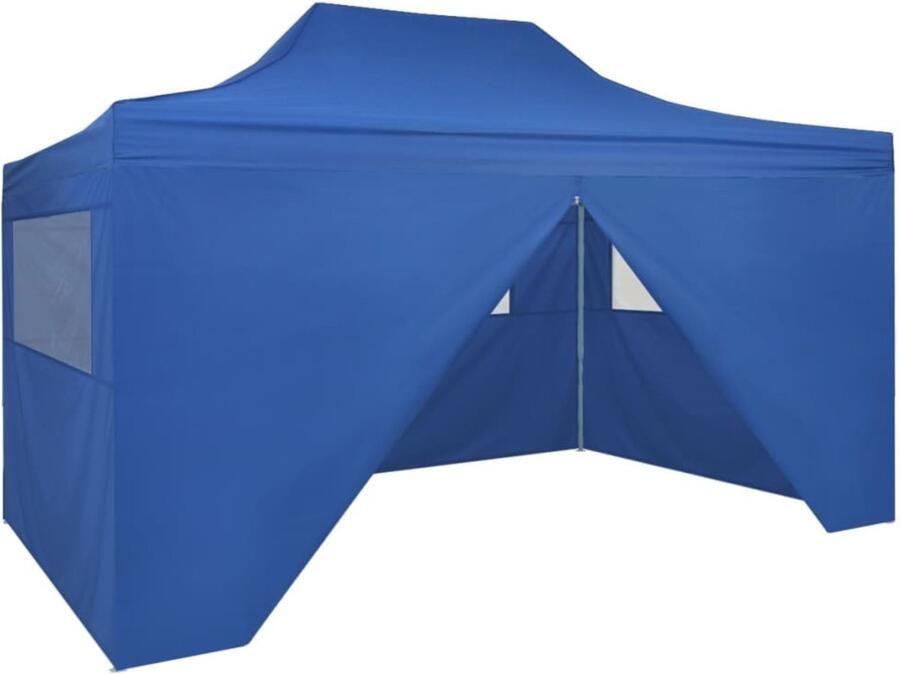 LBB Partytent opvouwbaar Paviljoen 3x4 5 Easy up Waterdicht met Zijwanden Weerbestendig Blauw