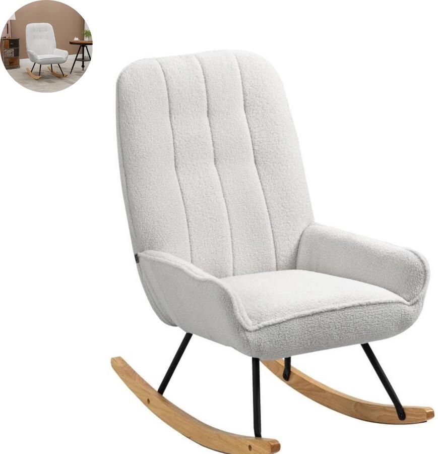 LBB Schommelstoel Stoelen Meubels Fauteuil Met armleuning Grijs- Volwassenen