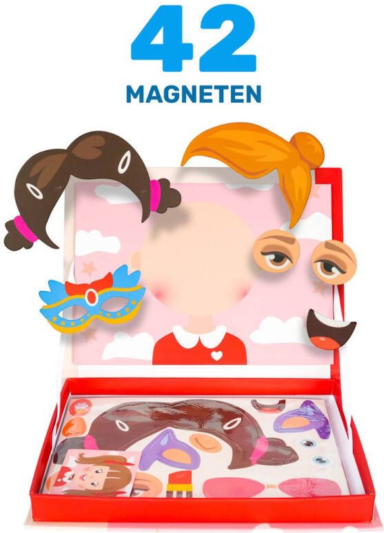 Little big bird Magneetboek Meisje 42 magneten Magnetibook 3-8jr Peuter Educatief speelgoed Vormenpuzzel 3 tot 8 jaar