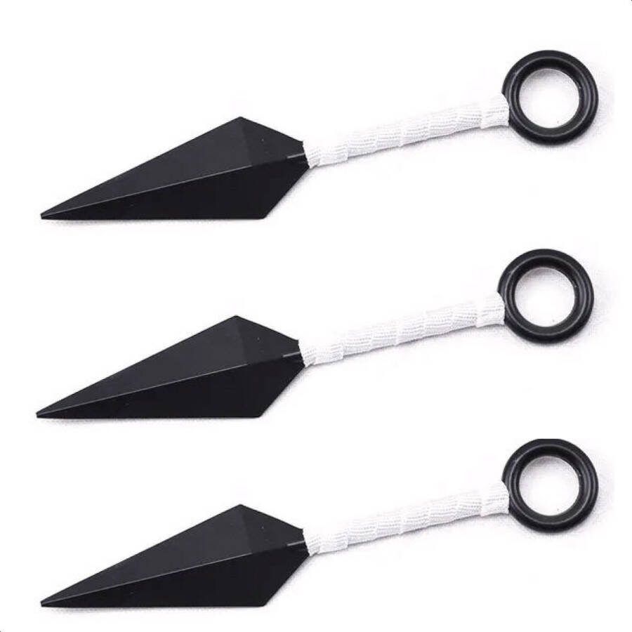 LBB Naruto Anime Speelgoed Plastic Uzumaki Kunai Darts 3 stuks Wit- Cosplay Anime Akatsuki Sasuke Manga Kakashi Obito