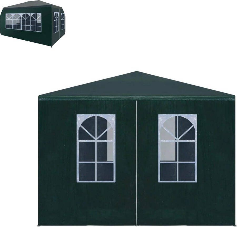 LBB Partytent opvouwbaar Paviljoen 3x4 Easy up Waterdicht met Zijwanden Weerbestendig Groen
