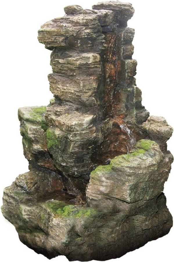 LBB Waterornament Voor buiten Tuin Water Fontein Met Lichten Waterval Ontwerp Kamerfontein Tuindecoratie Met Pomp 59 x 47 x 31 cm