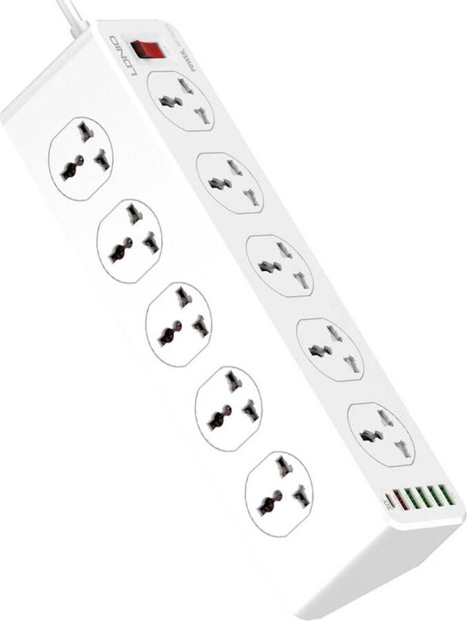 LDNIO 10 voudig stekkerdoos 5X USB-A 1x USB-C PD&QC3.0
