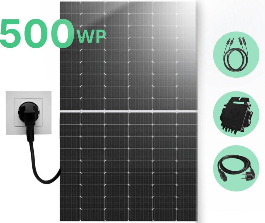 LDY Zonnepaneel met Stekker Zonnepanelen Plat Dak Zonnepanelen Compleet Pakket Binnen 3 jaar Terugverdiend 500Wp panelen + 400W Micro omvormer Garantie Plug & Play