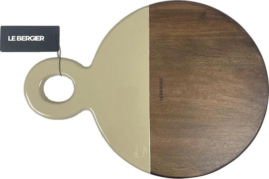 Le Bergier Houten Serveerplank Gelakt Rond met Handvat ø 32.5 x 2 cm
