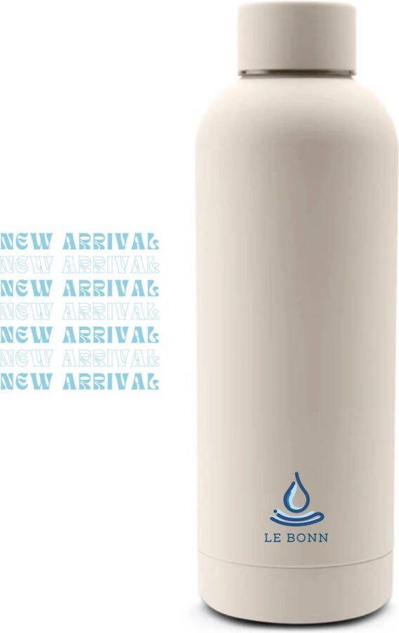 Le Bonn LeBonn Handy Thermosfles 500 ml Beige Dubbelwandig RVS Warm Koud Koffie Water Thee Duurzaam ZOMERTIP
