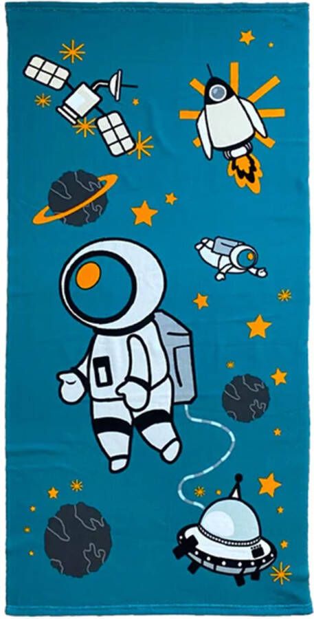 Le comptoir Strand badlaken voor kinderen ruimtevaart print 70 x 140 cm microvezel
